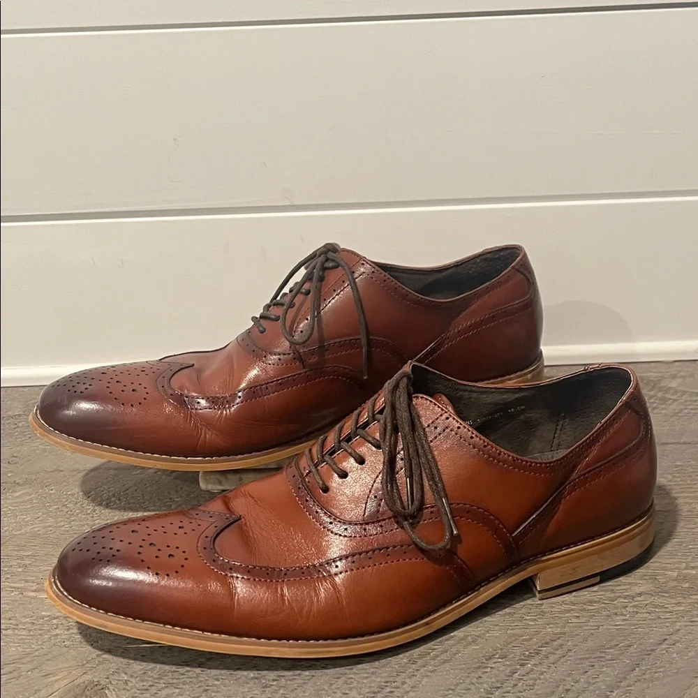 Stacy Adams Dunbar Leather Wingtip Oxfords Size 10.5 - Picture 2 of 7
